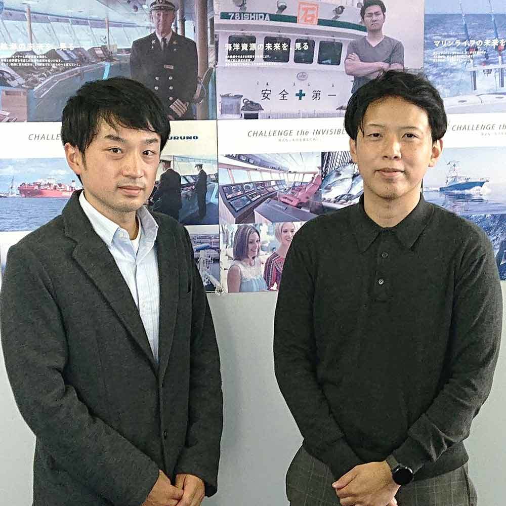 （左）古野電気株式会社・宮崎　（右）エピソテック株式会社社長・内藤氏